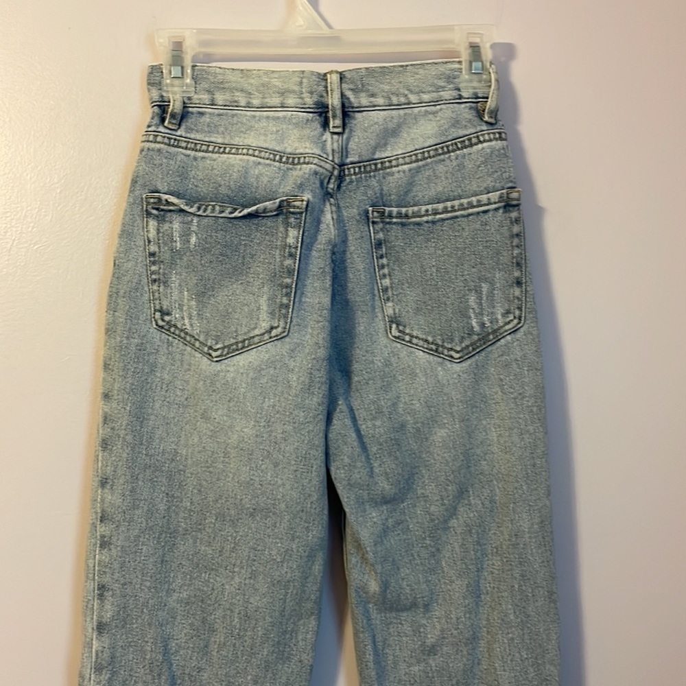 PacSun Distressed High Rise Straight Leg Jeans Button Fly size 23 - Picture 14 of 17